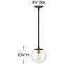 4_Hinkley Warby 9 1/2" Wide Black Gold with Clear Glass Mini Pendant more views