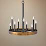 Hinkley Wells 24" Wide Weathered Brass and Black 9-Light Chandelier