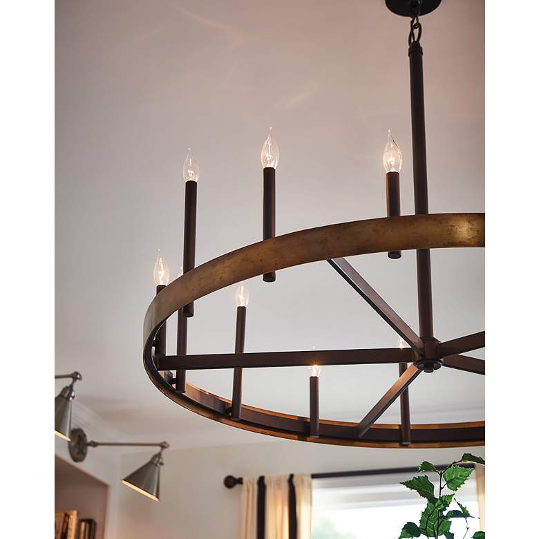 Image 4 Hinkley Wells 45 1/4"W Black and Weathered Brass Chandelier more views