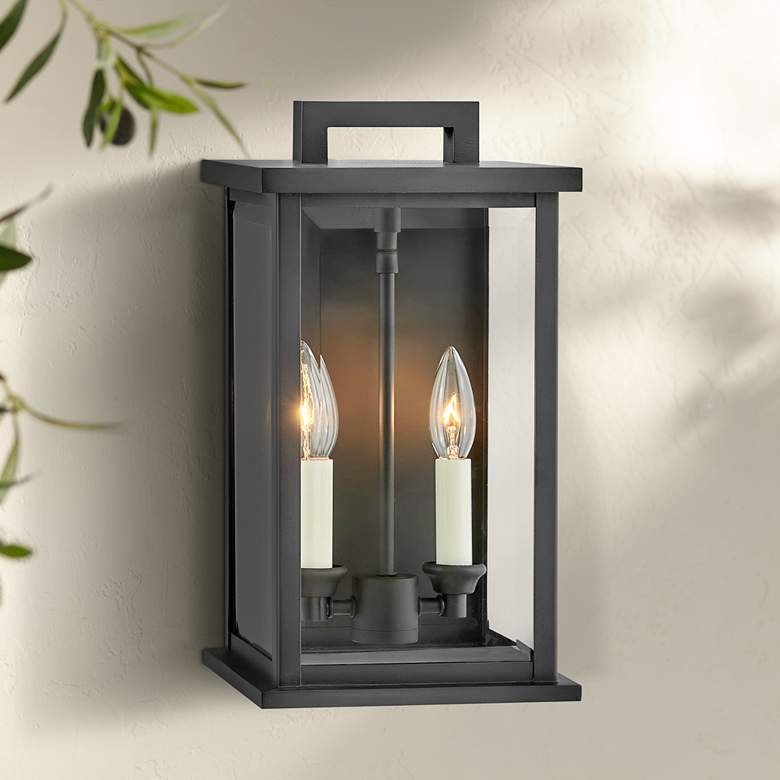 Image 1 Hinkley Weymouth 14 1/4 inch High Black Outdoor Wall Light