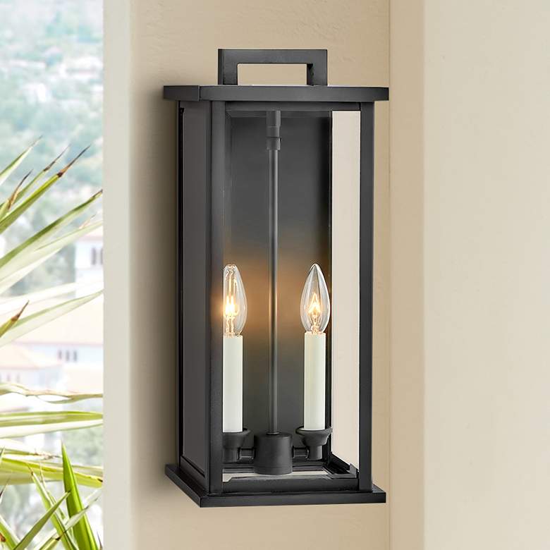 Image 1 Hinkley Weymouth 18 1/4 inch High Black Outdoor Wall Light