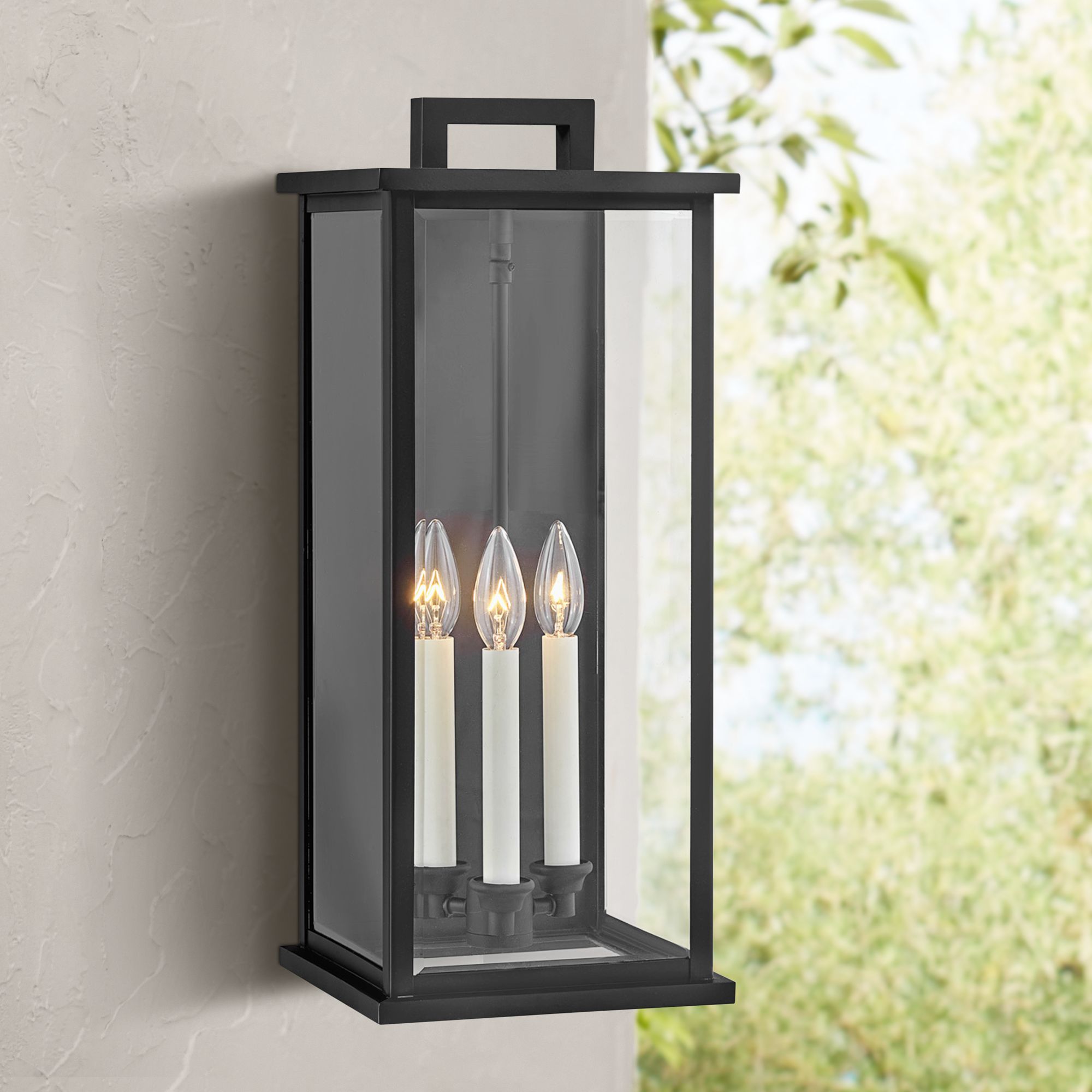 Hinkley Weymouth 22 High Rectangular Lantern Black Outdoor Wall Light