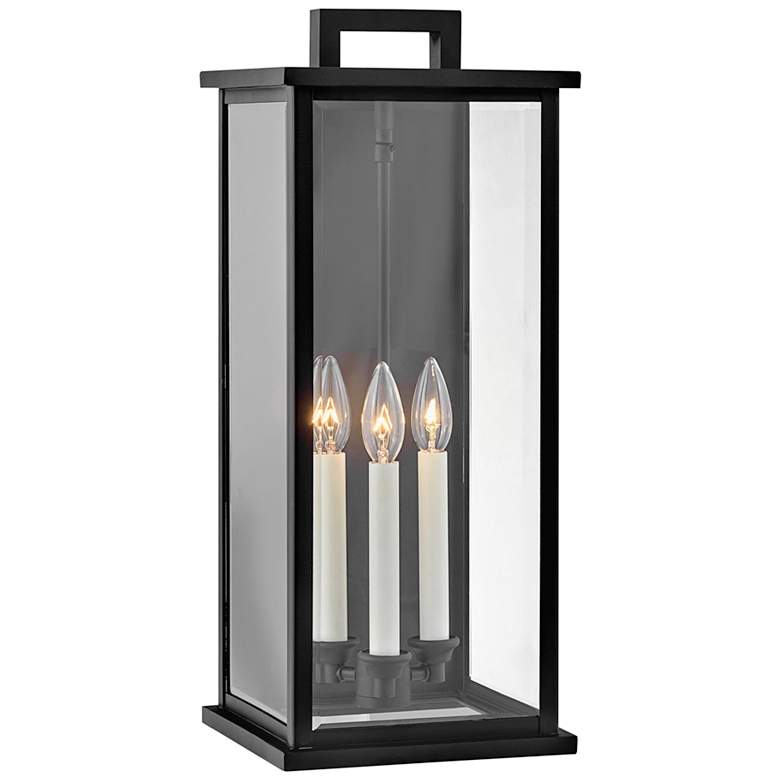 Image 2 Hinkley Weymouth 22" High Rectangular Lantern Black Outdoor Wall Light