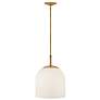 1_Hinkley Willa 12" Wide Heritage Brass and White Glass Modern Pendant
