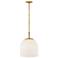 Hinkley Willa 12" Wide Heritage Brass and White Glass Modern Pendant
