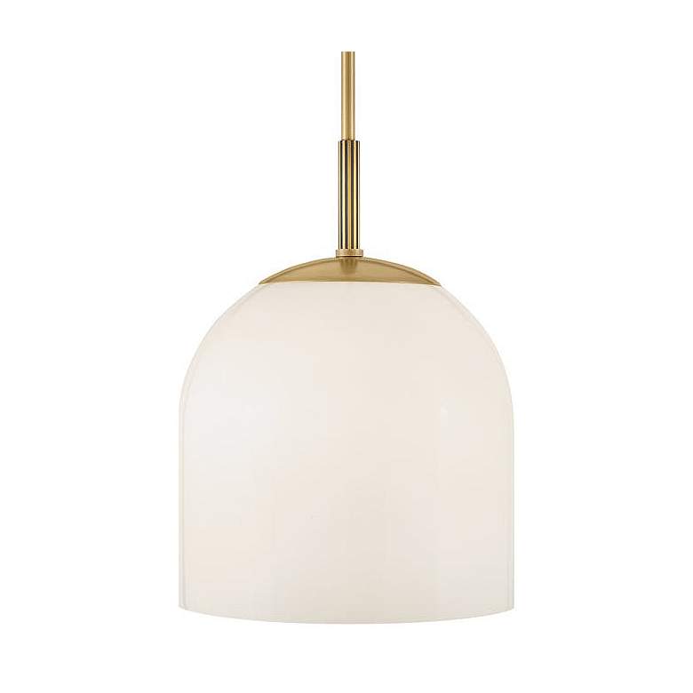 Image 2 Hinkley Willa 12" Wide Heritage Brass and White Glass Modern Pendant more views
