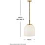 3_Hinkley Willa 12" Wide Heritage Brass and White Glass Modern Pendant more views