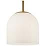 Hinkley Willa 12" Wide Heritage Brass and White Glass Modern Pendant