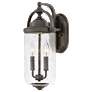 Hinkley Willoughby 17" High Bronze and Seeded Glass Outdoor Wall Light