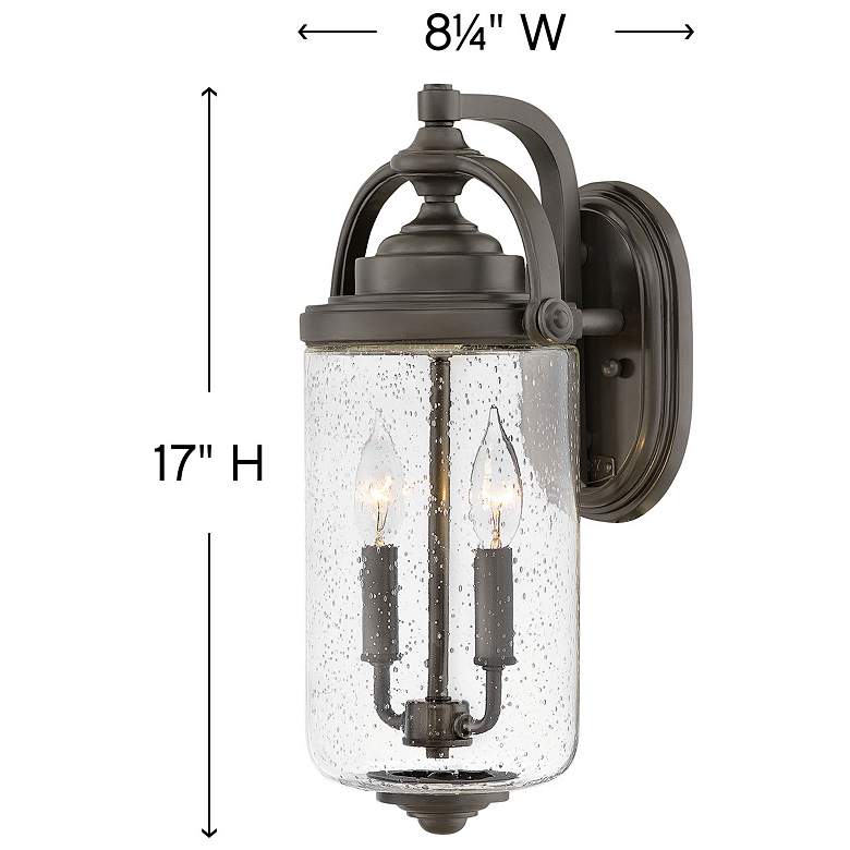 Image 4 Hinkley Willoughby 17" High Bronze and Seeded Glass Outdoor Wall Light more views