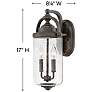4_Hinkley Willoughby 17" High Bronze and Seeded Glass Outdoor Wall Light more views