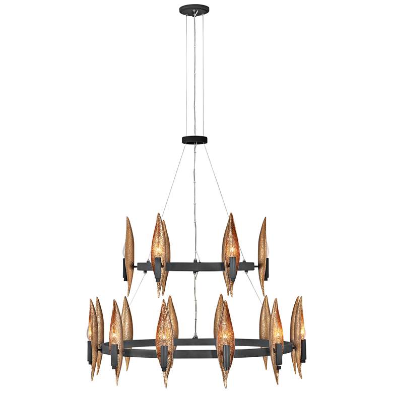Image 2 Hinkley Willow 36"W Carbon Black 18-Light Ring Chandelier
