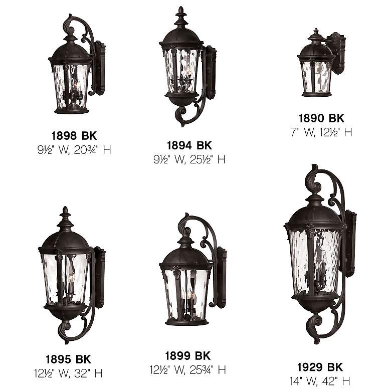 Image 6 Hinkley Windsor 25.5" Traditional Black Lantern Outdoor Wall Light more views