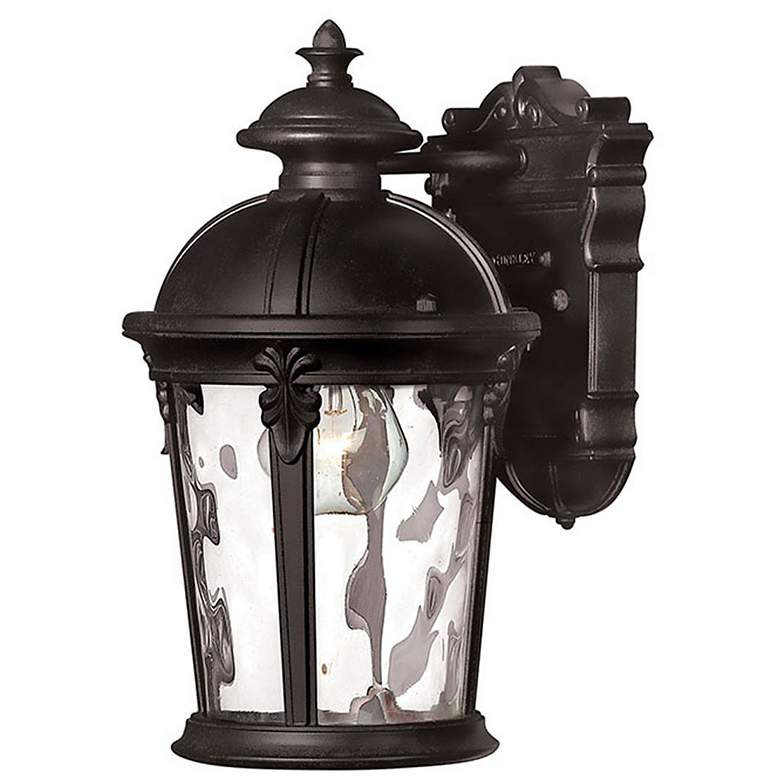 Image 1 Hinkley Windsor Lantern 12 1/2 High Black Finish Outdoor Wall Light