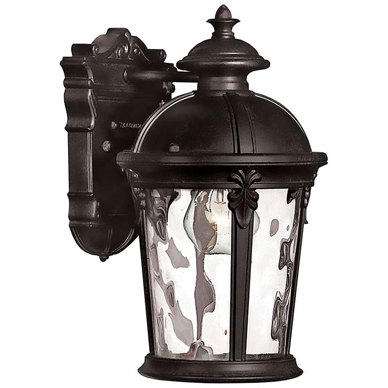 Image 1 Hinkley Windsor Lantern 12 1/2 High Black Finish Outdoor Wall Light