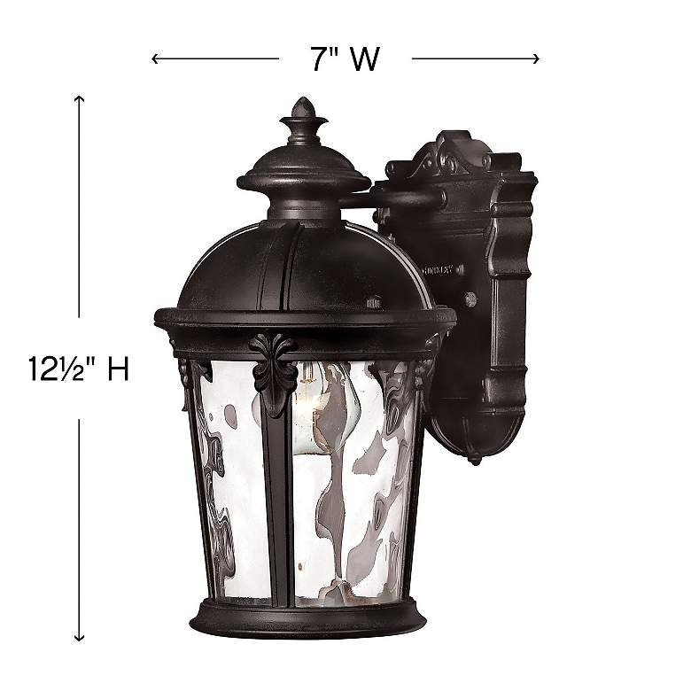 Image 4 Hinkley Windsor Lantern 12 1/2 High Black Finish Outdoor Wall Light more views