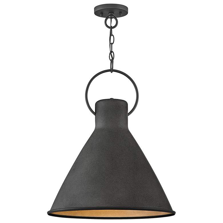 Image 1 Hinkley Winnie 18" Wide Aged Zinc Black Cone Pendant Light