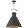 1_Hinkley Winnie 18" Wide Aged Zinc Black Cone Pendant Light