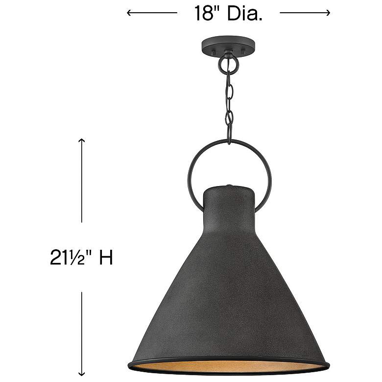Image 3 Hinkley Winnie 18" Wide Aged Zinc Black Cone Pendant Light more views