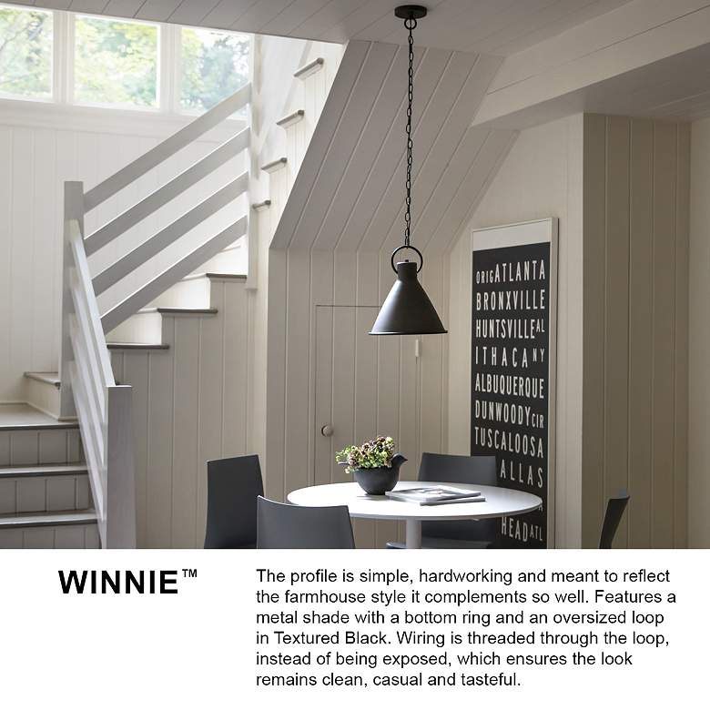 Image 4 Hinkley Winnie 18" Wide Aged Zinc Black Cone Pendant Light more views
