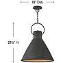 4_Hinkley Winnie 18" Wide Aged Zinc Black Cone Pendant Light more views