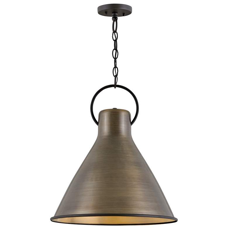Image 1 Hinkley Winnie 18" Wide Dark Antique Brass Pendant Light