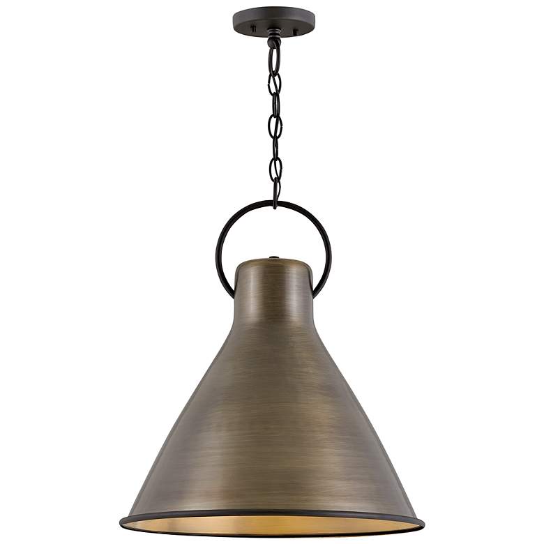 Image 2 Hinkley Winnie 18" Wide Dark Antique Brass Pendant Light more views