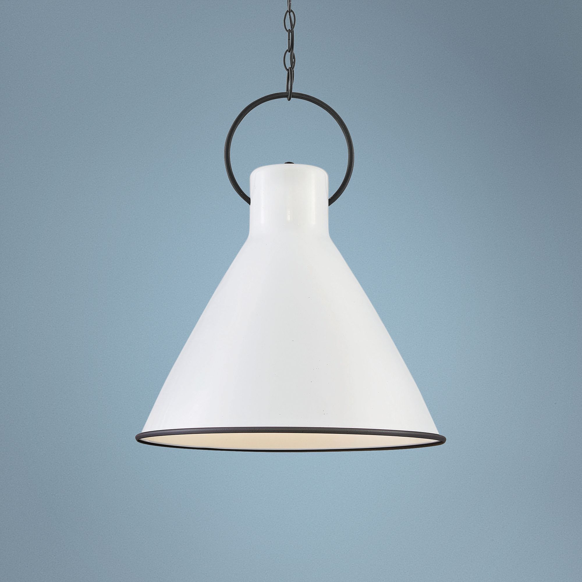 white cone pendant light