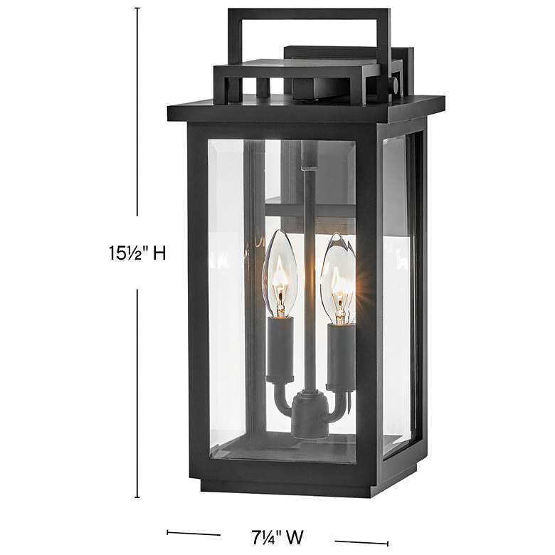 Image 3 Hinkley Winthorpe 15 1/2" Black Clear Glass Rectangular Outdoor Light more views