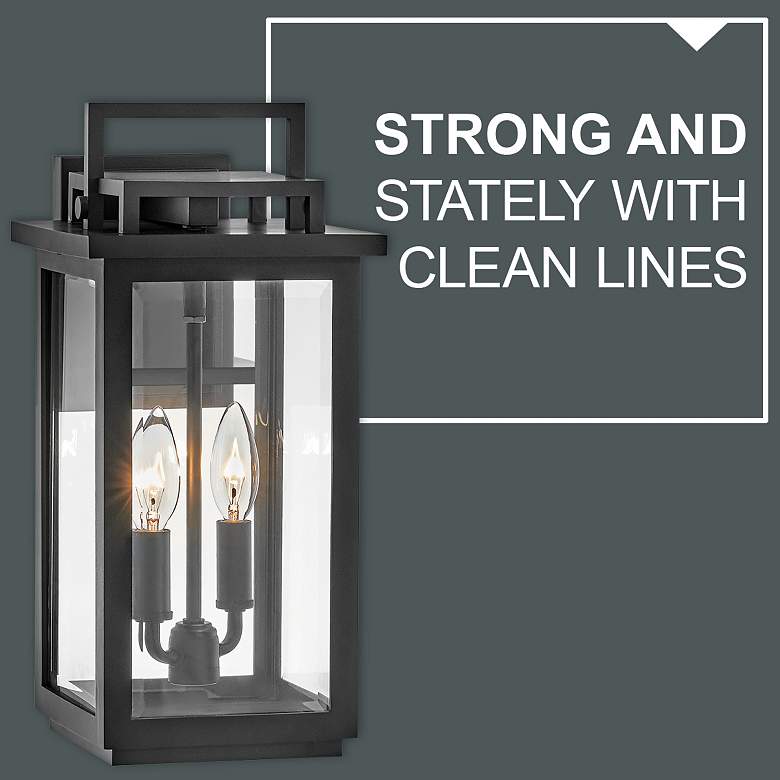 Image 6 Hinkley Winthorpe 15 1/2" Black Clear Glass Rectangular Outdoor Light more views
