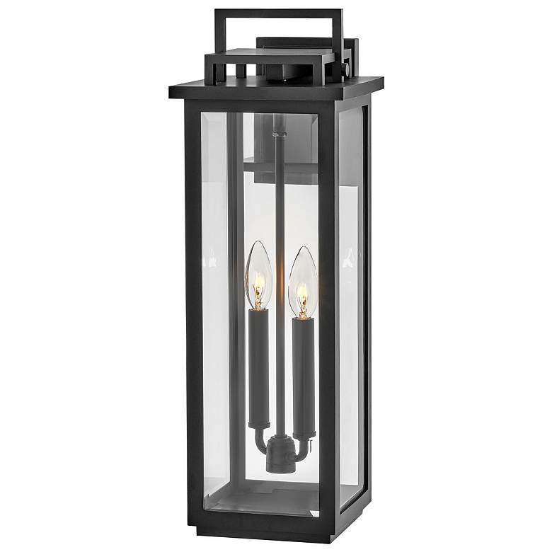Image 1 Hinkley Winthorpe 22" Black Clear Glass Rectangular Outdoor Light