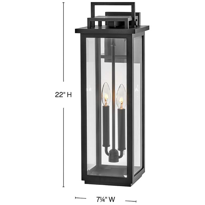 Image 3 Hinkley Winthorpe 22" Black Clear Glass Rectangular Outdoor Light more views