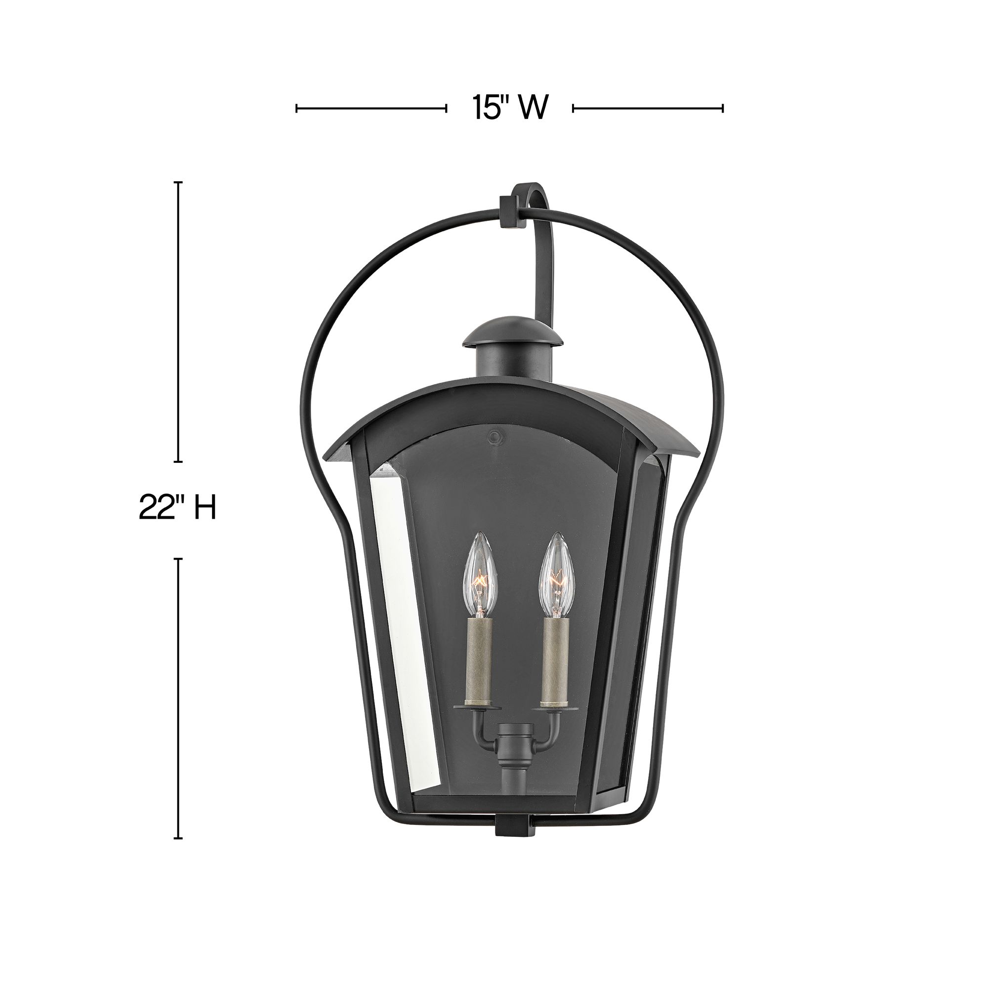 Image 5 Hinkley Yale 22" High Black 2-Light Outdoor Wall Light more views