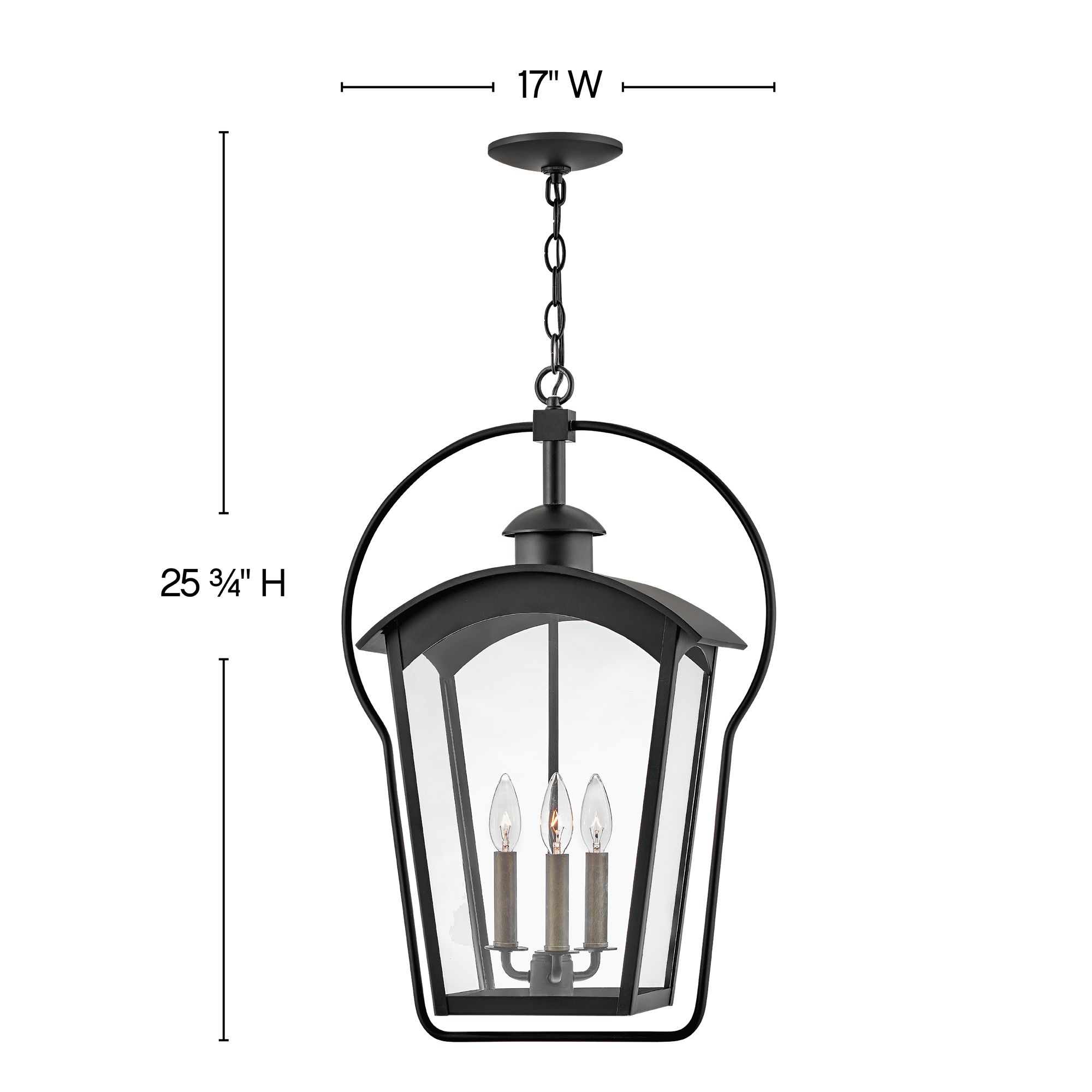 Image 5 Hinkley Yale 25 3/4" High Rustic Black 3-Light Outdoor Hanging Light more views