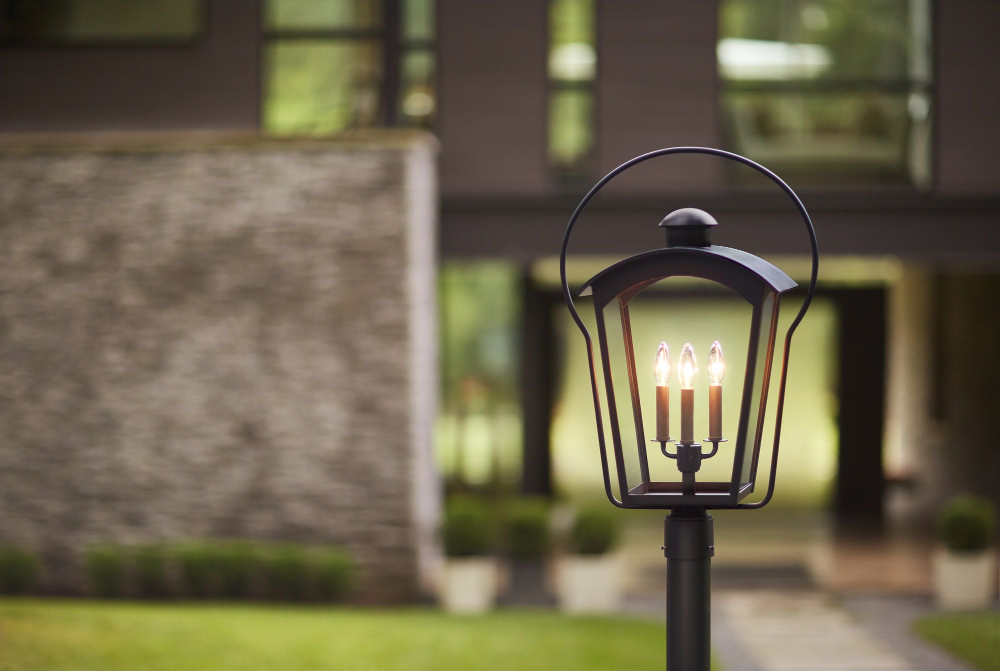 Hinkley Yale 26 3/4" High Black 3-Light Outdoor Post Light