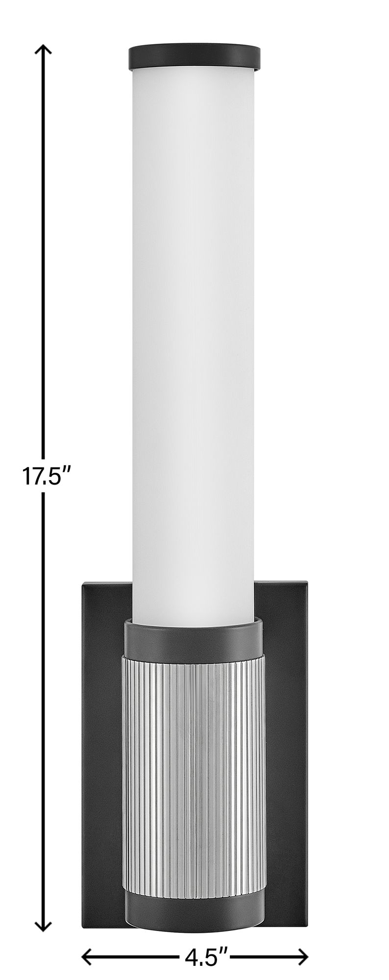 Hinkley Zevi 17 1/2" High Black Chrome ADA LED Wall Sconce