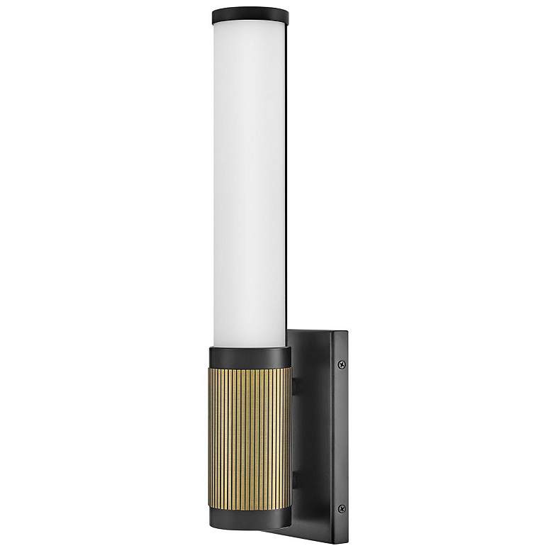 Image 1 Hinkley Zevi 17 1/2"H Black and Lacquered Brass LED Sconce