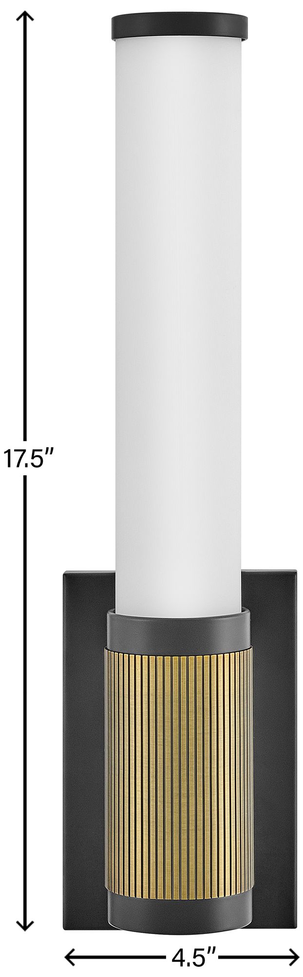 Hinkley Zevi 17 1/2"H Black and Lacquered Brass LED Sconce