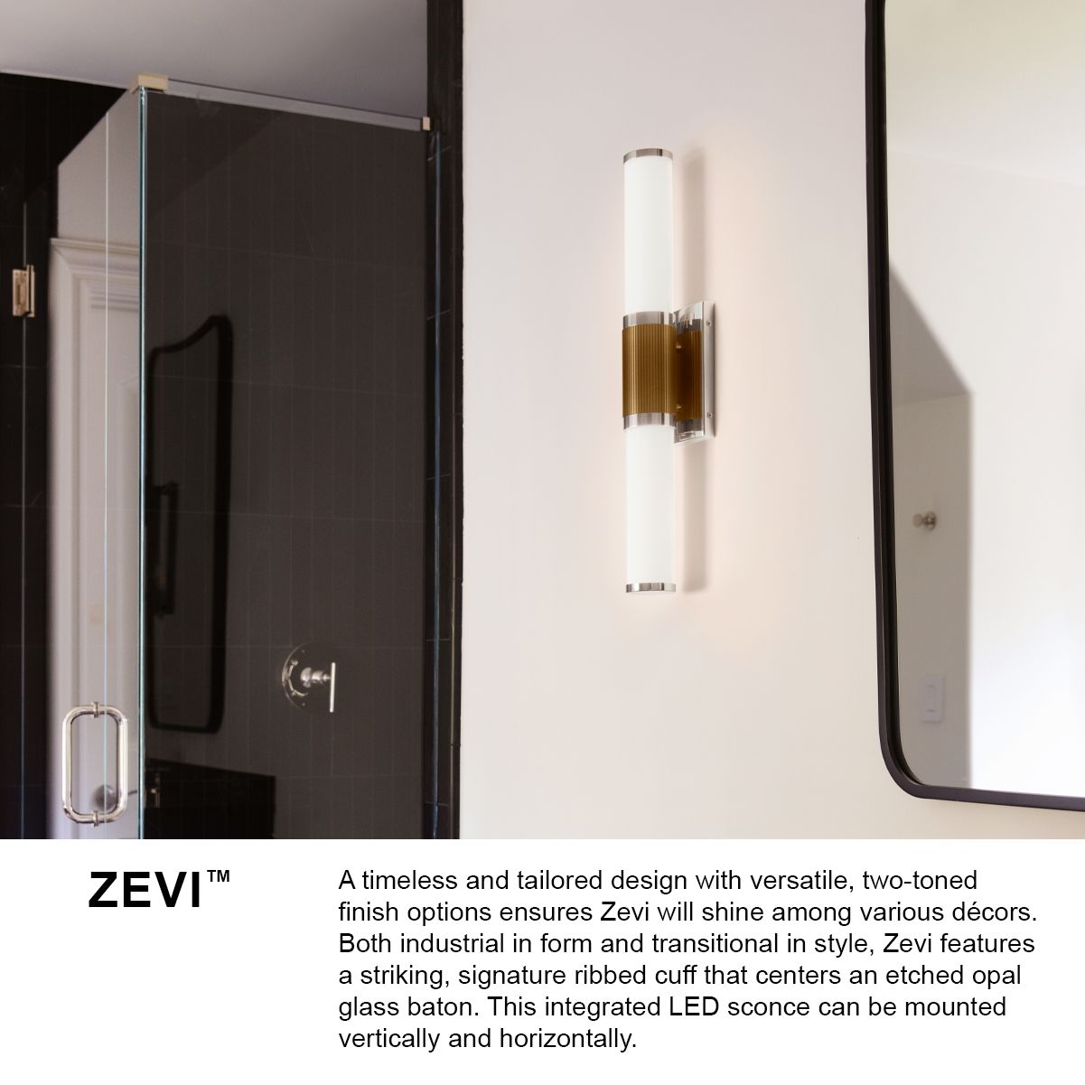 Hinkley Zevi 29" Wide Black with Chrome LED Bath Light