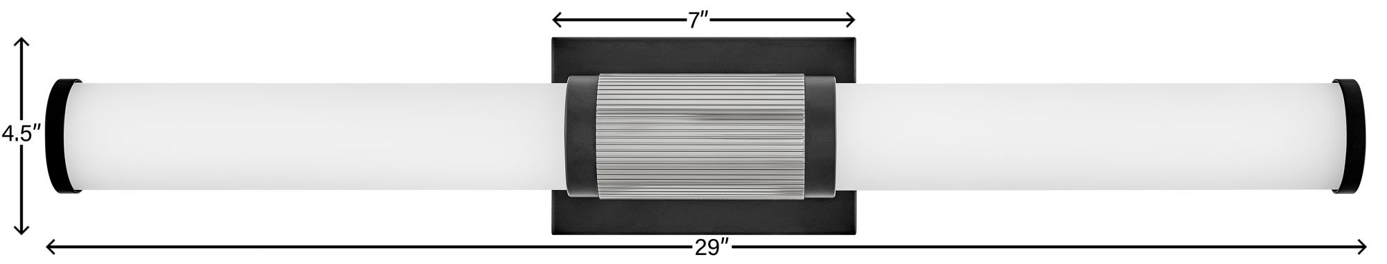 Hinkley Zevi 29" Wide Black with Chrome LED Bath Light