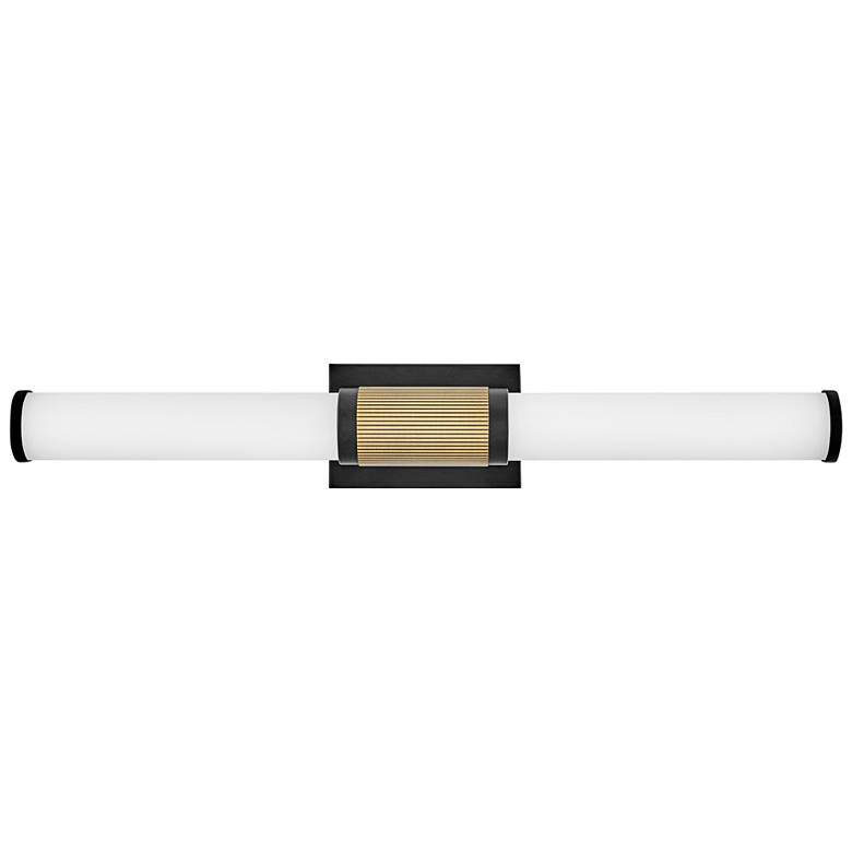 Image 1 Hinkley Zevi 29"W Black and Lacquered Brass LED Bath Light