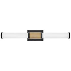 Hinkley Zevi 29"W Black and Lacquered Brass LED Bath Light