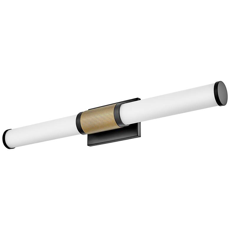 Image 6 Hinkley Zevi 29"W Black and Lacquered Brass LED Bath Light more views
