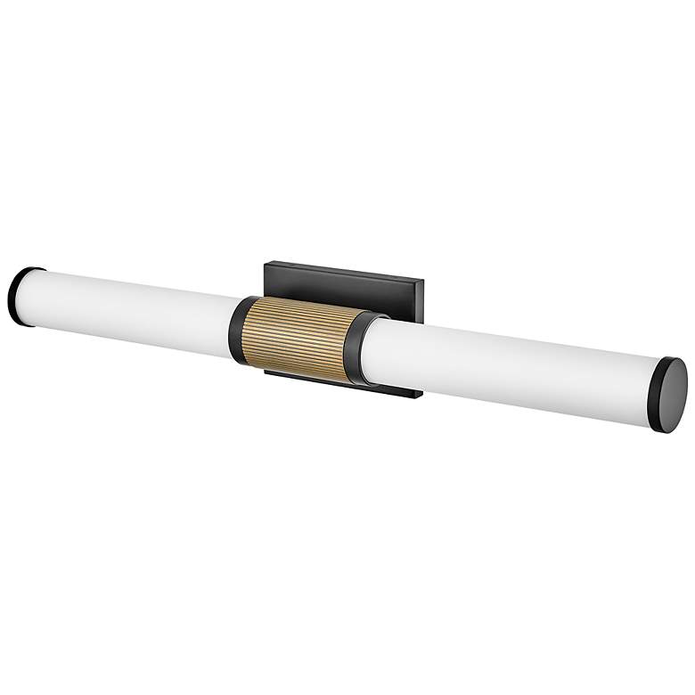 Image 7 Hinkley Zevi 29"W Black and Lacquered Brass LED Bath Light more views
