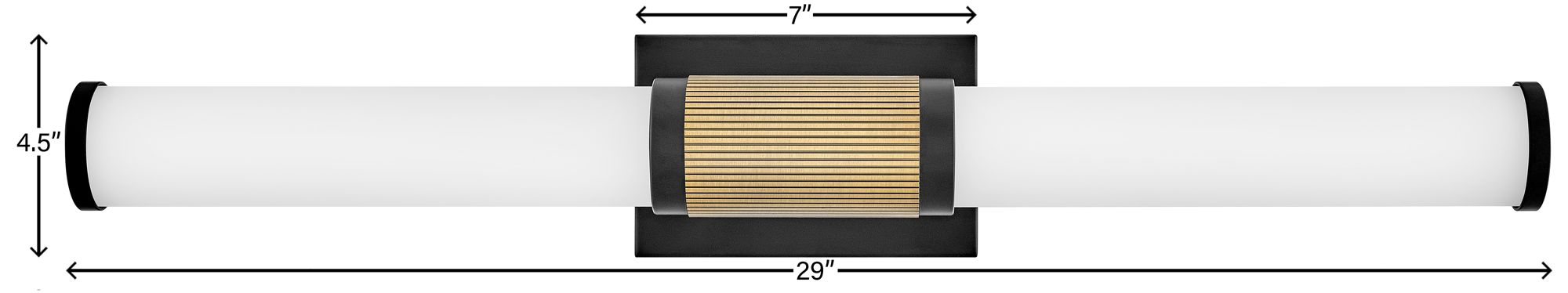 Hinkley Zevi 29"W Black and Lacquered Brass LED Bath Light