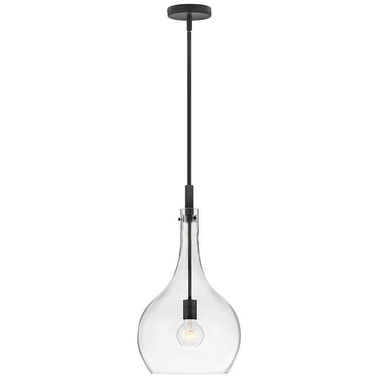 Image 1 Hinkley Ziggy 12 inch Wide Black with Clear Glass Mini Pendant