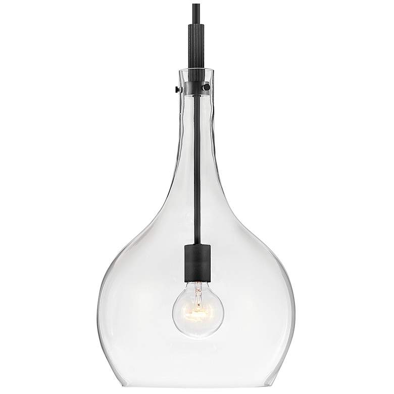 Image 3 Hinkley Ziggy 12" Wide Black with Clear Glass Mini Pendant more views