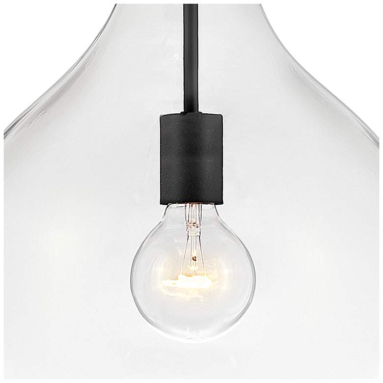 Image 5 Hinkley Ziggy 12" Wide Black with Clear Glass Mini Pendant more views