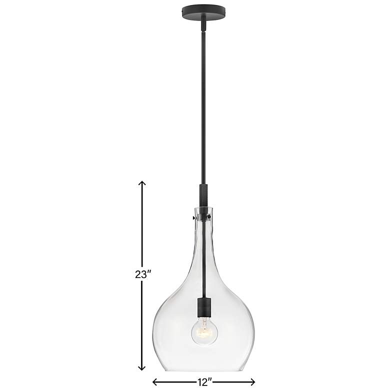 Image 7 Hinkley Ziggy 12" Wide Black with Clear Glass Mini Pendant more views