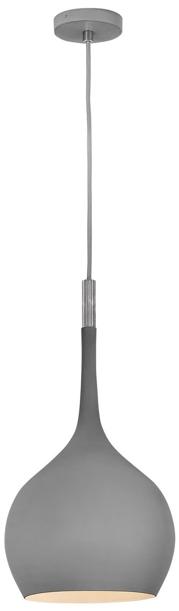 Image Hinkley Ziggy 12" Wide Modern Gray Dome Mini Pendant